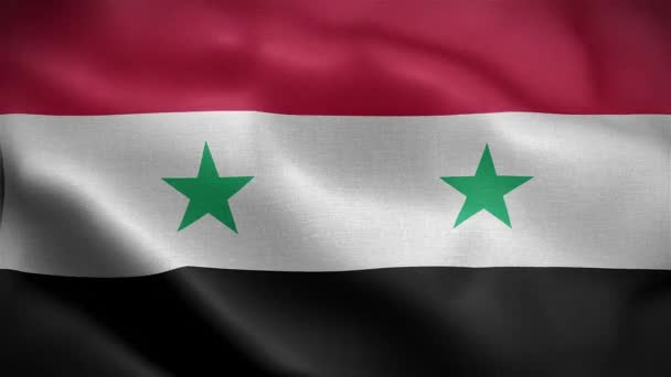 Szíria Zászlaja Lobogott Szélben Animáció — Stock videók