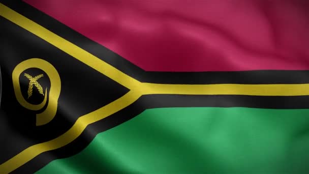 Bandera Vanuatu Ondeando Viento Animación — Vídeos de Stock