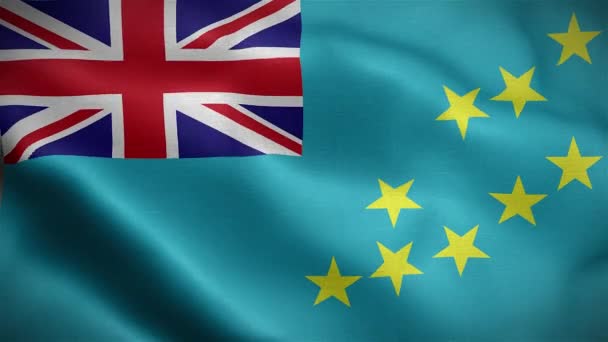 Bandeira Tuvalu Agitando Vento Animação — Vídeo de Stock