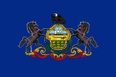 Amerika Birleşik Devletleri 'ne ait Pennsylvania bayrağı..