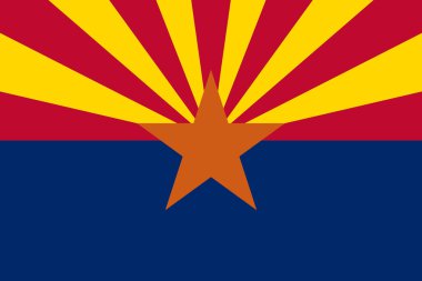 Amerika Birleşik Devletleri 'ne ait Arizona bayrağı..