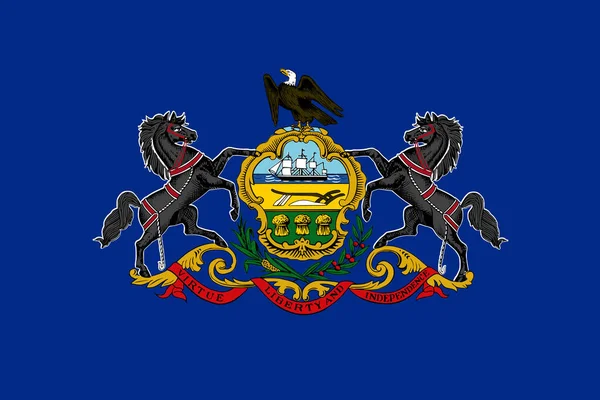 Vlajka Státu Pensylvánie Patřící Spojených Států Amerických — Stock fotografie