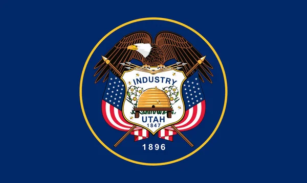 Bandera Del Estado Utah Perteneciente Los Estados Unidos América —  Fotos de Stock