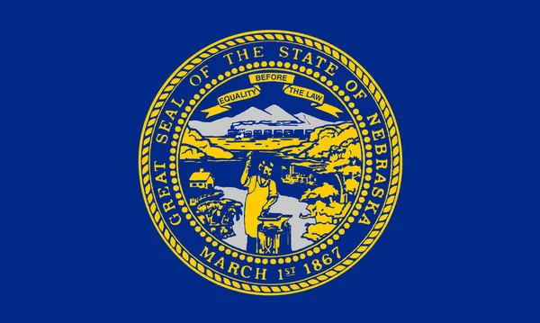 Σημαία Της Πολιτείας Της Νεμπράσκα Που Ανήκει Στις Ηνωμένες Πολιτείες — Φωτογραφία Αρχείου