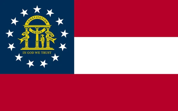 Σημαία Της Πολιτείας Της Γεωργίας Που Ανήκει Στις Ηνωμένες Πολιτείες — Φωτογραφία Αρχείου