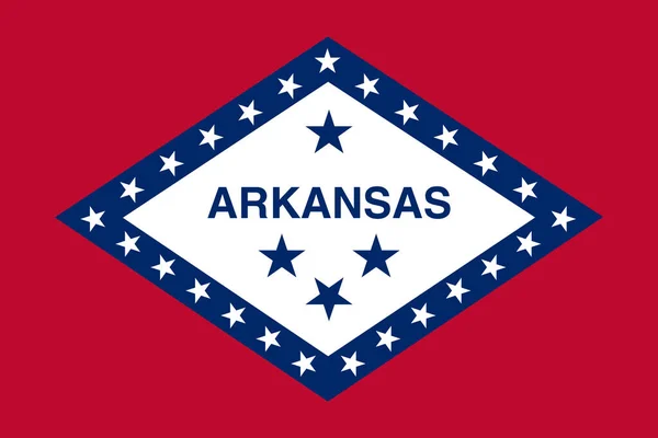Bandera Del Estado Arkansas Perteneciente Los Estados Unidos América —  Fotos de Stock