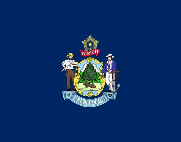 Bandera Del Estado Maine Perteneciente Los Estados Unidos América — Foto de Stock