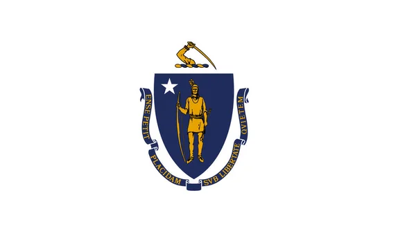 Flaga Stanu Massachusetts Należąca Stanów Zjednoczonych Ameryki — Zdjęcie stockowe