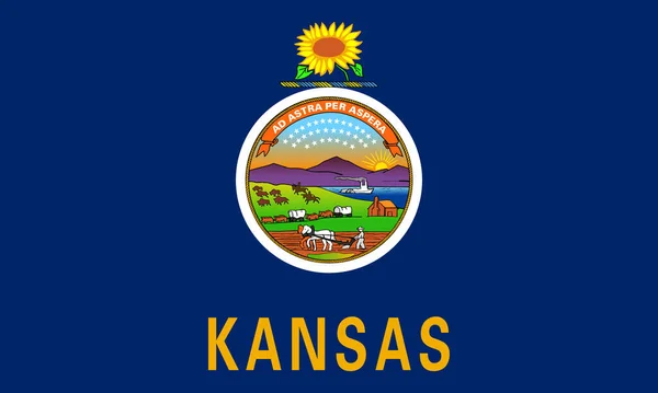 Прапор Штату Канзас Належить Сполученим Штатам Америки — стокове фото
