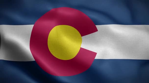 Colorados Flagga Fladdrar Vinden Animation — Stockvideo