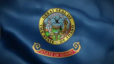 Amerika Birleşik Devletleri 'ne ait Idaho eyaletinin bayrağı. Canlandırma 4K