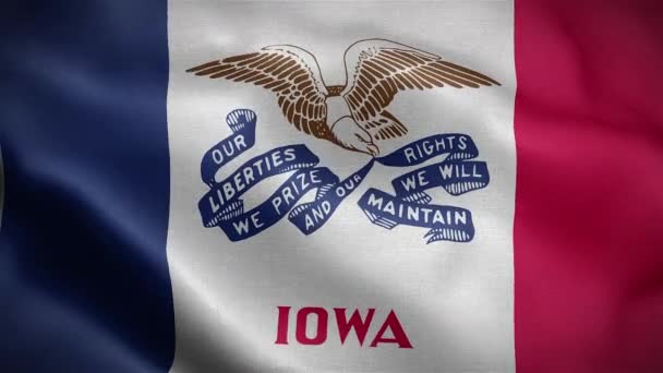 Vlag Van Staat Iowa Behorend Tot Verenigde Staten Van Amerika — Stockvideo