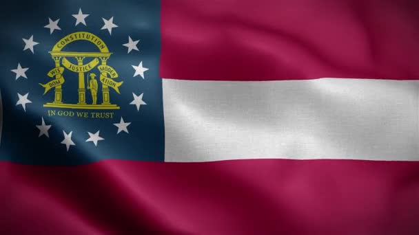 Flag State Georgia Belonging United States America Render Animation — Stock Video