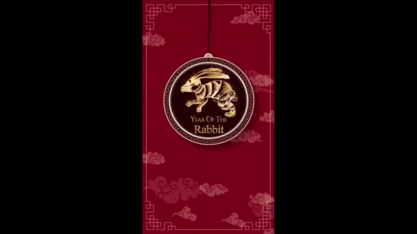 Happy Chinese New Year 2023 Year Rabbit — Vídeo de Stock