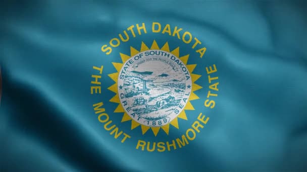 Flaga Stanu Dakota Południowa Stany Zjednoczone Ameryki — Wideo stockowe