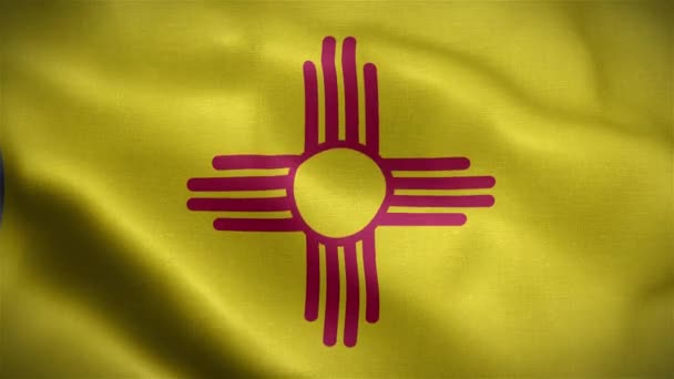 Flagga Delstaten New Mexico Förenta Staterna — Stockvideo