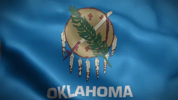 Flagga För Delstaten Oklahoma Förenta Staterna — Stockvideo
