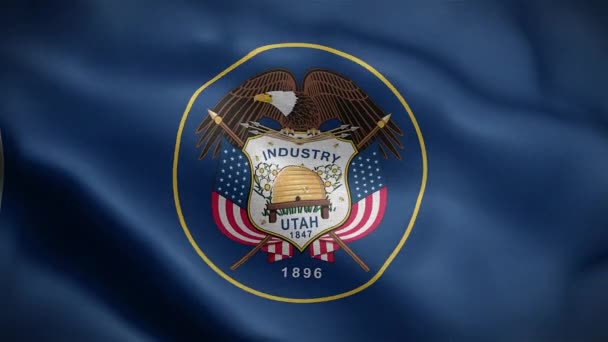 Σημαία Της Πολιτείας Της Γιούτα Ηνωμένες Πολιτείες Της Αμερικής — Αρχείο Βίντεο