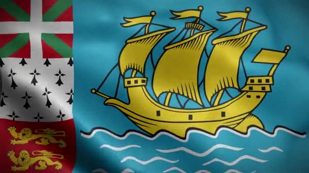サンピエール島とミクロン島の旗アニメーション4K — ストック動画