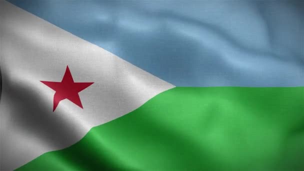 Flag Djibouti Country Nation Animation — Vídeos de Stock