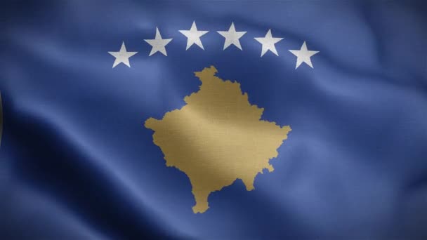 Flag Kosovo Nation Country Animation — Vídeo de Stock
