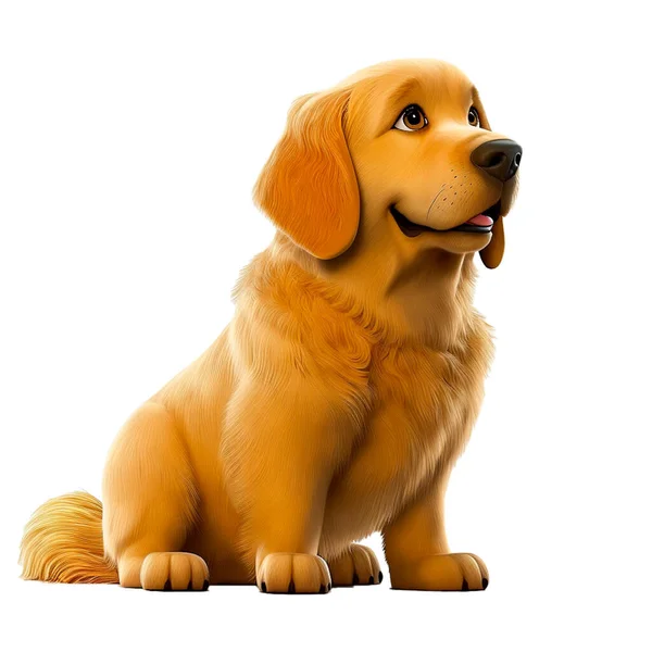 Golden retriver dog 3d rendering