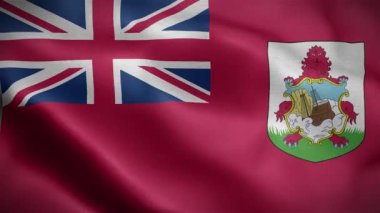 Flag of Bermuda. 3d 4k animation of the flag waving in the wind.