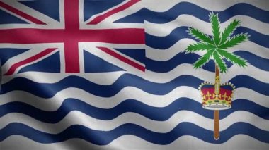 Flag of the British Indian Ocean Territory. 3d 4k animation of the flag waving in the wind.