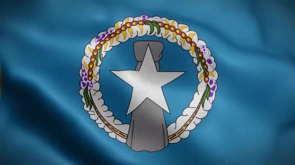 Flag Northern Mariana Islands Animation Flag Waving Wind — Vídeo de stock