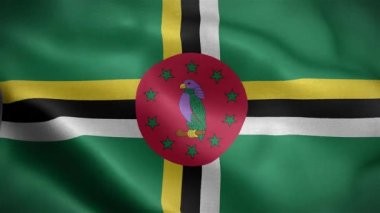 flag of Dominica animation 4k
