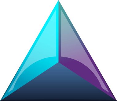 Moda ve arka planda izole edilmiş minimal stilde soyut piramit üçgeni logosu illüstrasyonu