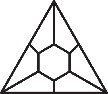 Moda ve arka planda izole edilmiş minimal stilde soyut piramit üçgeni logosu illüstrasyonu