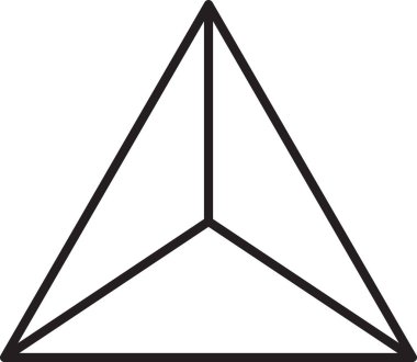 Moda ve arka planda izole edilmiş minimal stilde soyut piramit üçgeni logosu illüstrasyonu