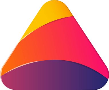 Moda ve arka planda izole edilmiş minimal stilde soyut piramit üçgeni logosu illüstrasyonu