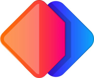 Arkaplanda soyut katmanlar kare logo illüstrasyonu modayı ve minimal biçim izole edildi