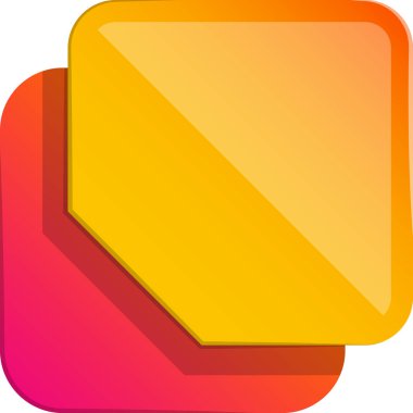Arkaplanda soyut katmanlar kare logo illüstrasyonu modayı ve minimal biçim izole edildi