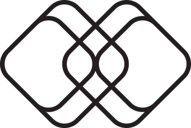 Arkaplanda soyut katmanlar kare logo illüstrasyonu modayı ve minimal biçim izole edildi