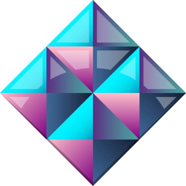 Moda ve arka planda izole edilmiş minimal biçimdeki soyut kare logo illüstrasyonu