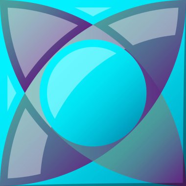 Moda ve arka planda izole edilmiş asgari tarzda daire illüstrasyonlu soyut kare logosu