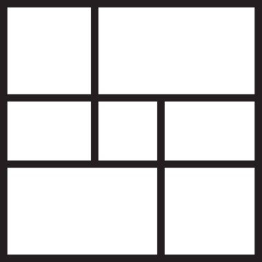 Moda ve arka planda izole edilmiş minimal biçimdeki soyut kare logo illüstrasyonu