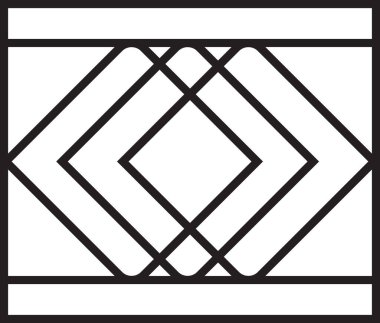 Moda ve arka planda izole edilmiş minimal biçimdeki soyut kare logo illüstrasyonu