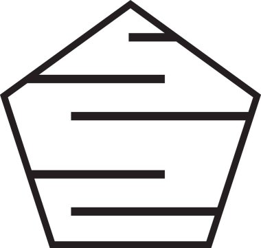 Arka planda soyut Pentagon labirenti logosu çizimi ve asgari biçim izole edilmiş