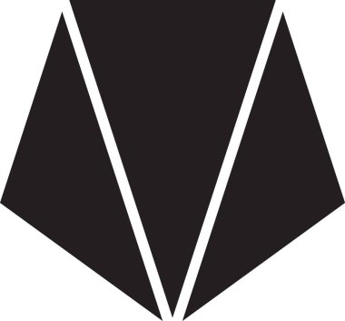 Arka planda izole edilmiş modaya uygun ve minimal tarzda soyut beşgen logosu çizimi