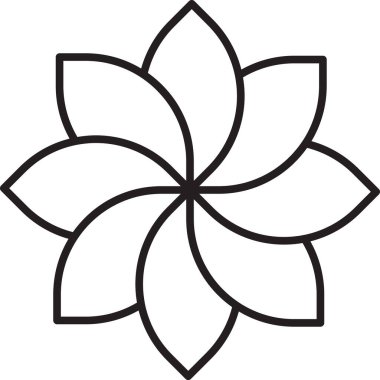 Arka planda izole edilmiş modaya uygun ve minimal tarzda sekiz yaprak yaprağı logosu çizimi