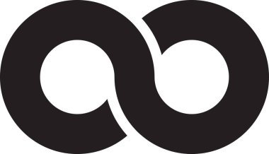 Arka planda izole edilmiş modaya uygun ve minimal biçimde çapraz daire logosu çizimi