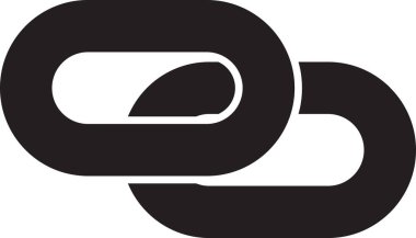 Moda ve arka planda izole edilmiş minimal biçimdeki soyut bağlantı logosu illüstrasyonu