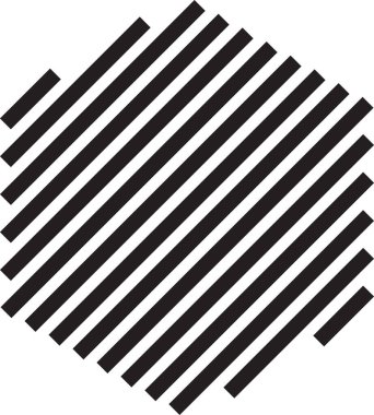 Arkaplanda izole edilmiş modaya uygun ve minimal tarzda soyut altıgen çizgi logosu çizimi