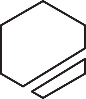 Arka planda izole edilmiş modaya uygun ve minimal biçimde soyut altıgen logo resimlemesi