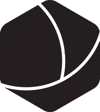 Arka planda izole edilmiş modaya uygun ve minimal biçimde soyut altıgen logo resimlemesi