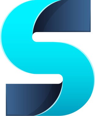 Arka planda izole edilmiş modaya uygun ve minimal biçimdeki S harfi logo illüstrasyonu